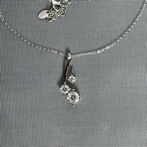 Tocara sterling silver necklace with a trio of cubic zirconia gems